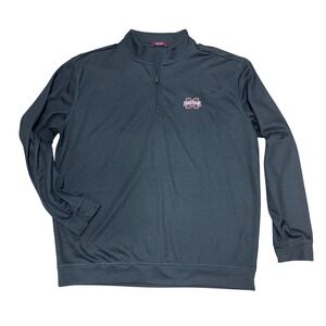 1878 Collection MSU Mississippi State Bulldogs Mens Quarter Zip Pullover Gray XL